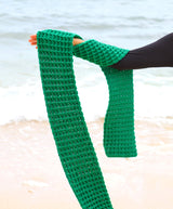 Waffle Crochet Scarf in Green - ourCommonplace