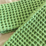 Waffle Crochet Scarf in Sage Green - ourCommonplace