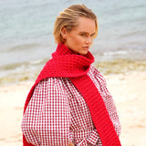 Waffle Crochet Scarf in Red - ourCommonplace