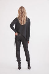 The Bondi Slouch Pant Black Stretch Leather - ourCommonplace