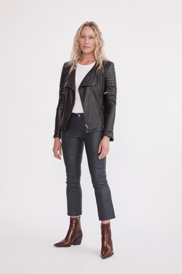 Greenwich Street Motor Jacket Black Leather - ourCommonplace