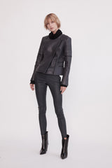 Greenwich Street Motor Jacket in Bubble Ink Leather - ourCommonplace