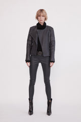 Greenwich Street Motor Jacket in Bubble Ink Leather - ourCommonplace