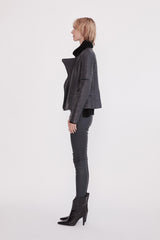Greenwich Street Motor Jacket in Bubble Ink Leather - ourCommonplace