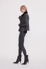 Greenwich Street Motor Jacket in Bubble Ink Leather - ourCommonplace