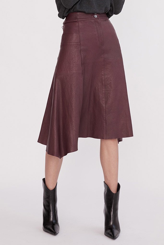 Hudson High-Rise Skirt Shiraz Leather - ourCommonplace