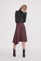 Hudson High-Rise Skirt Shiraz Leather - ourCommonplace
