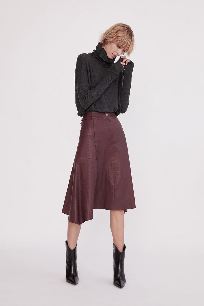 Hudson High-Rise Skirt Shiraz Leather - ourCommonplace