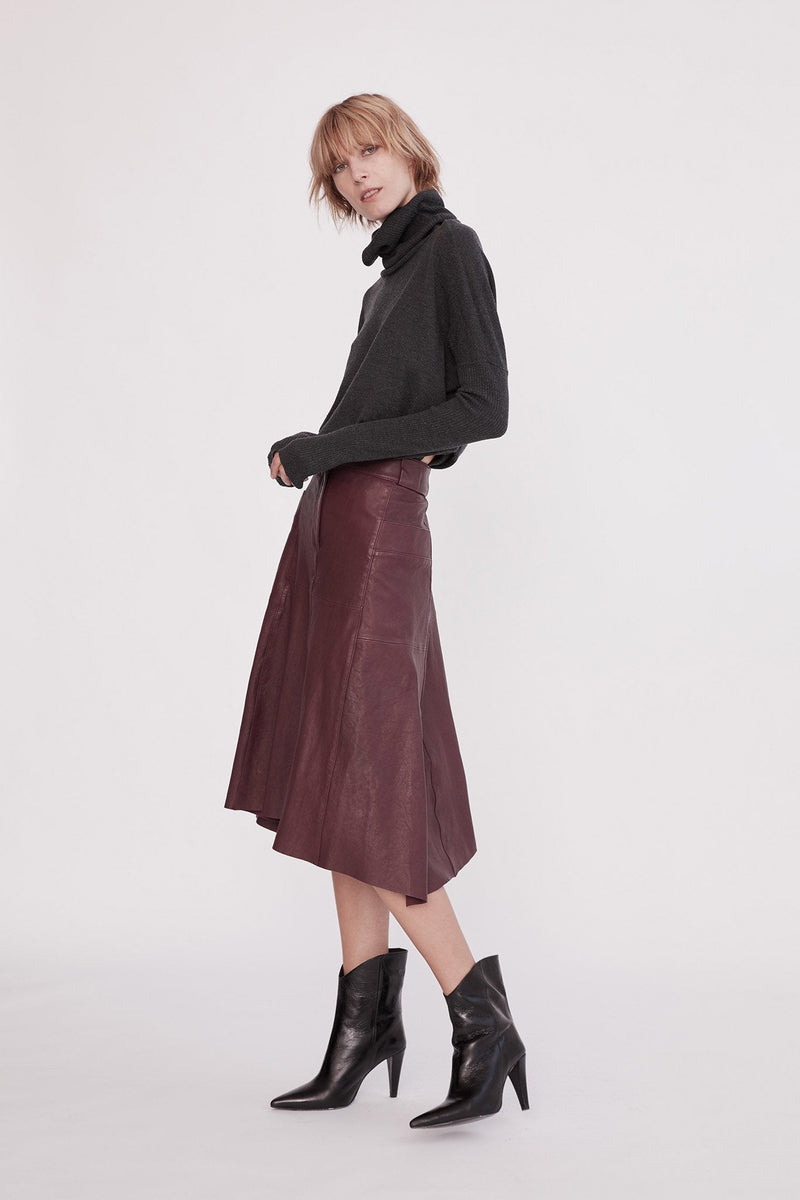 Hudson High-Rise Skirt Shiraz Leather - ourCommonplace