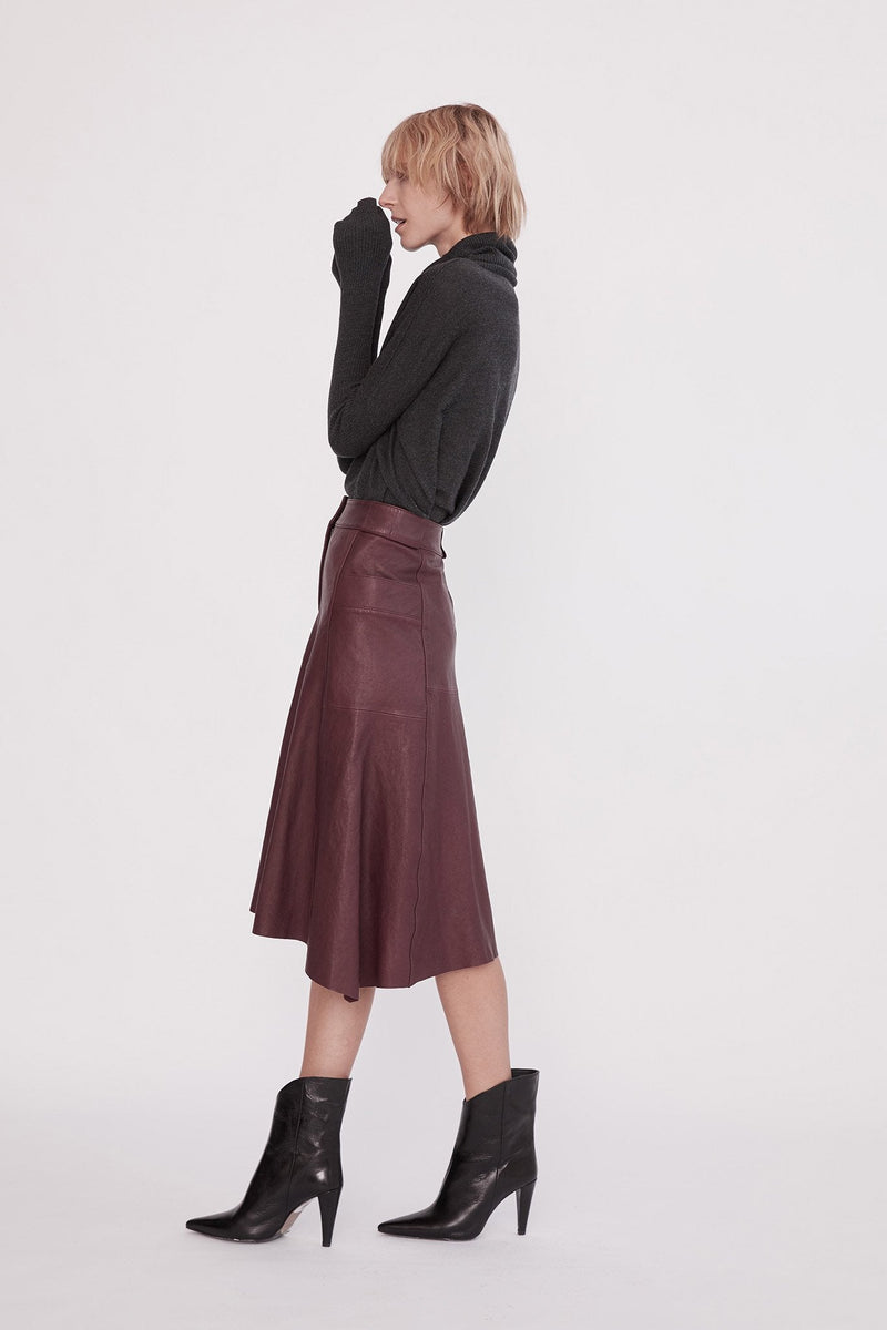 Hudson High-Rise Skirt Shiraz Leather - ourCommonplace
