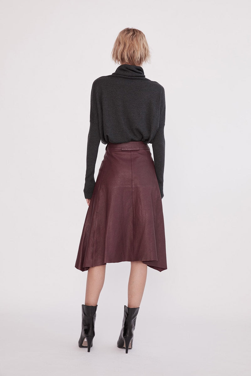 Hudson High-Rise Skirt Shiraz Leather - ourCommonplace