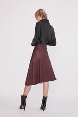 Hudson High-Rise Skirt Shiraz Leather - ourCommonplace
