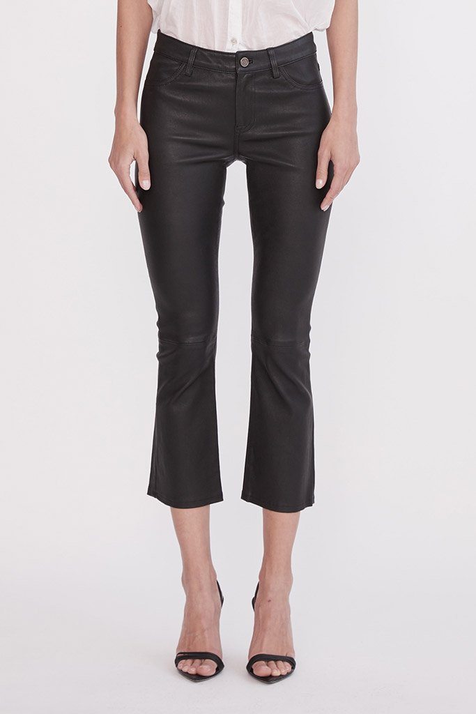 Midtown Kick Flare Pant Black Stretch Leather - ourCommonplace