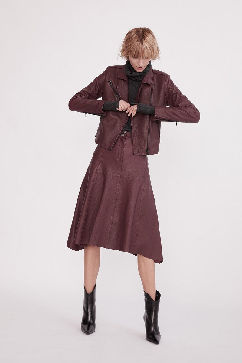 Hudson High-Rise Skirt Shiraz Leather - ourCommonplace