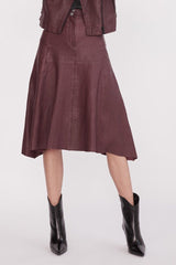 Hudson High-Rise Skirt Shiraz Leather - ourCommonplace