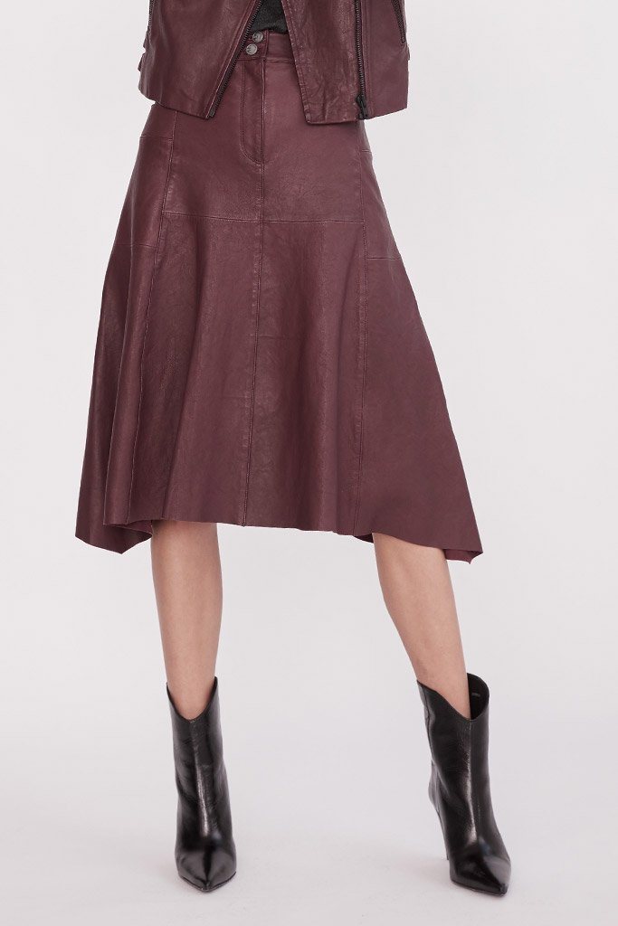 Hudson High-Rise Skirt Shiraz Leather - ourCommonplace