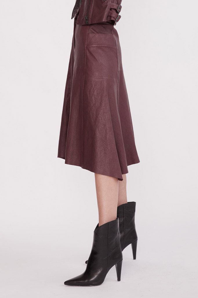 Hudson High-Rise Skirt Shiraz Leather - ourCommonplace