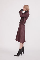 Hudson High-Rise Skirt Shiraz Leather - ourCommonplace