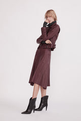 Hudson High-Rise Skirt Shiraz Leather - ourCommonplace