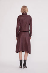 Hudson High-Rise Skirt Shiraz Leather - ourCommonplace