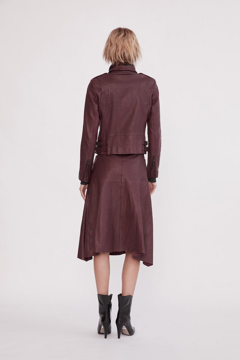 Hudson High-Rise Skirt Shiraz Leather - ourCommonplace