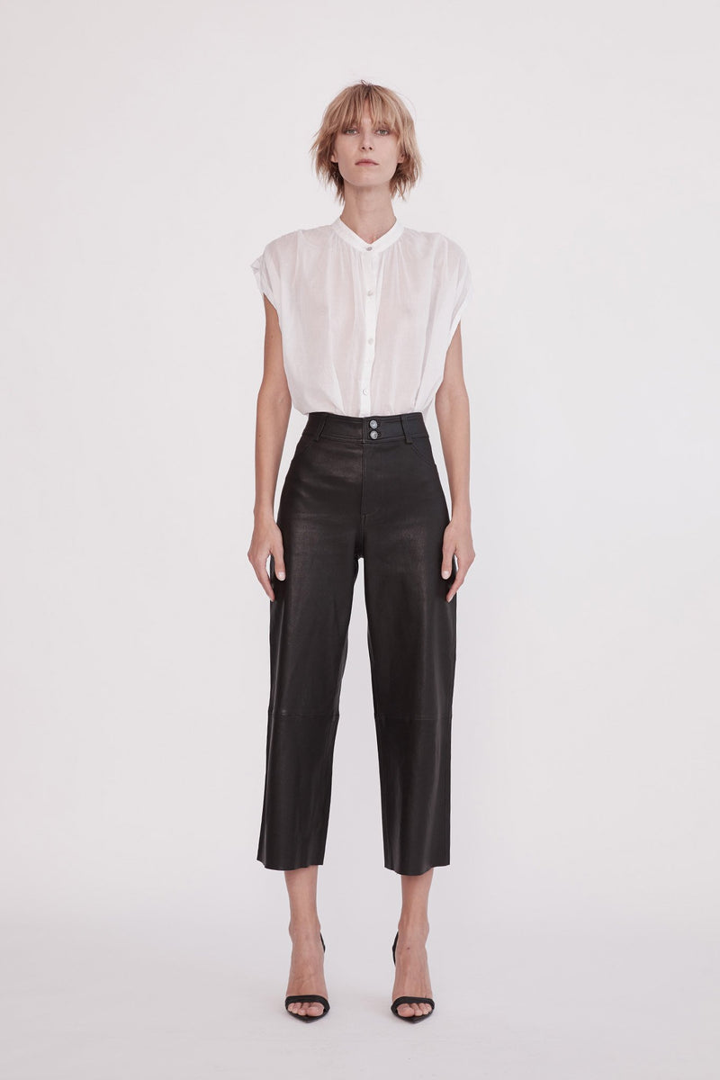 Prospect Pant Black Stretch Leather - ourCommonplace