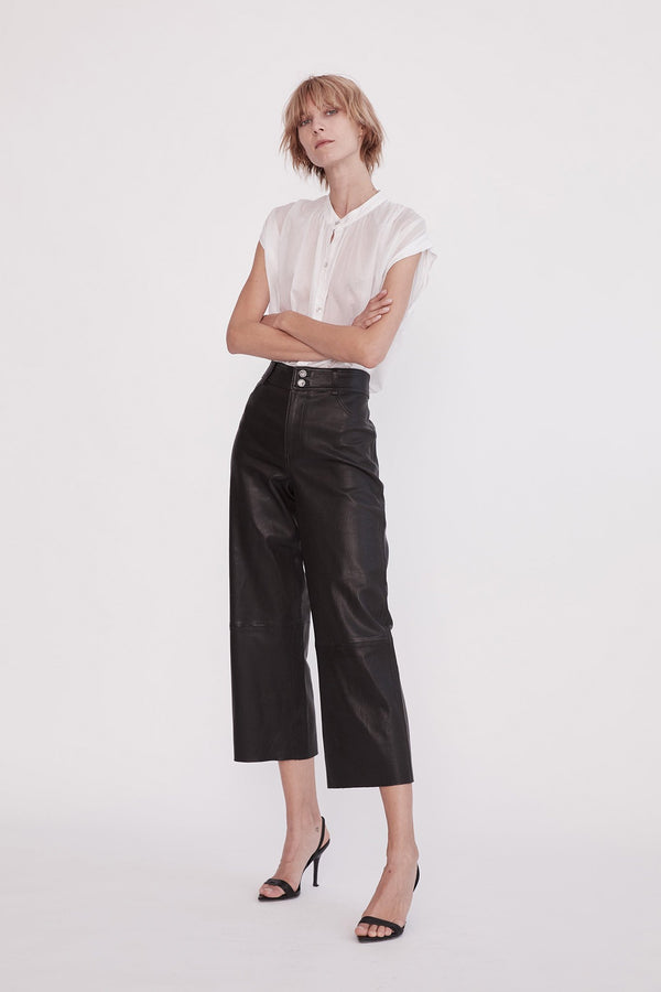 Prospect Pant Black Stretch Leather - ourCommonplace