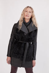 Washington Street Drape Trench Black Leather - ourCommonplace