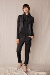 The Bondi Slouch Pant Black Stretch Leather - ourCommonplace