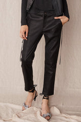 The Bondi Slouch Pant Black Stretch Leather - ourCommonplace