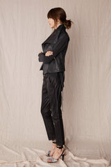 The Bondi Slouch Pant Black Stretch Leather - ourCommonplace