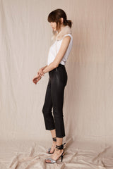 Midtown Kick Flare Pant Black Stretch Leather - ourCommonplace
