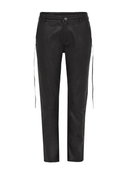 The Bondi Slouch Pant Black Stretch Leather - ourCommonplace