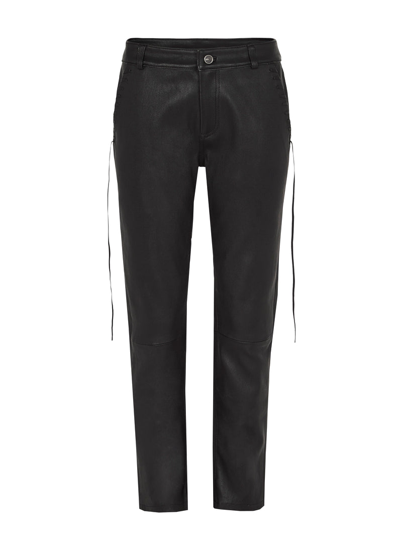 The Bondi Slouch Pant Black Stretch Leather - ourCommonplace