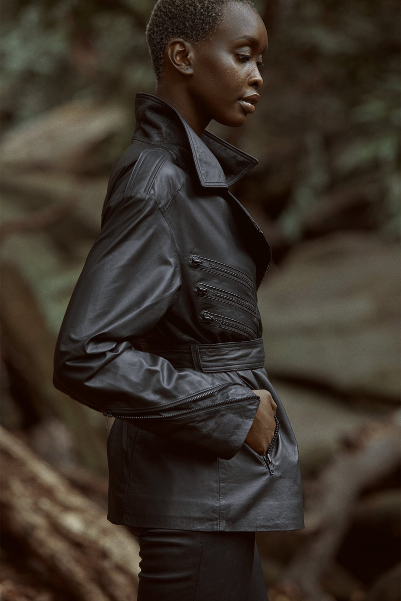 West 14th Ludlow Motor Leather Jacket 2.0 Feather Nappa Black Leather ourCommonplace