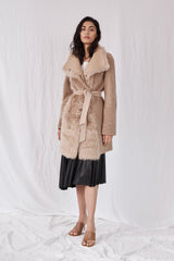 Chelsea Slouch Shearling Coat Biscuit Shearling - ourCommonplace