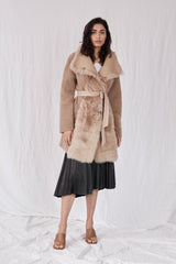 Chelsea Slouch Shearling Coat Biscuit Shearling - ourCommonplace