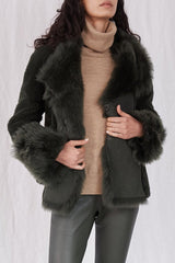 Spring Street Shearling Coat Moss Green Shearling - ourCommonplace