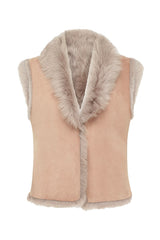 Bushwick Reversible Vest Taupe Shearling - ourCommonplace