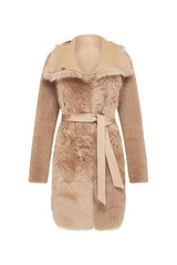 Chelsea Slouch Shearling Coat Biscuit Shearling - ourCommonplace