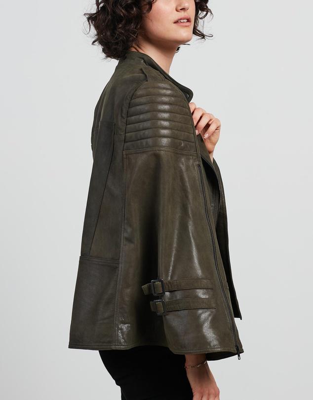 Crosby Cape Dark Fern Green Leather - ourCommonplace