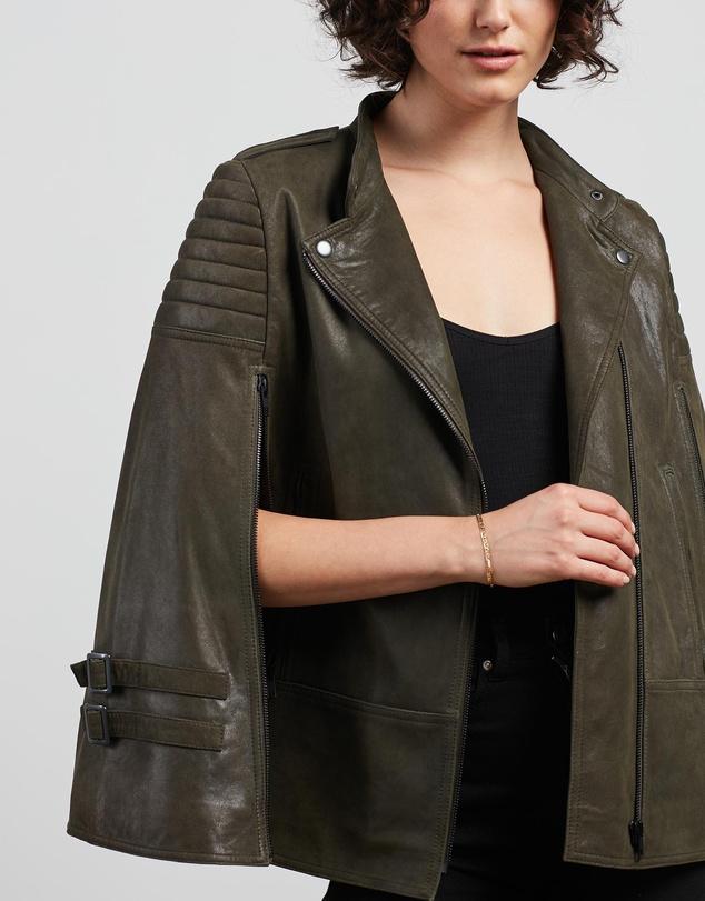 Crosby Cape Dark Fern Green Leather - ourCommonplace