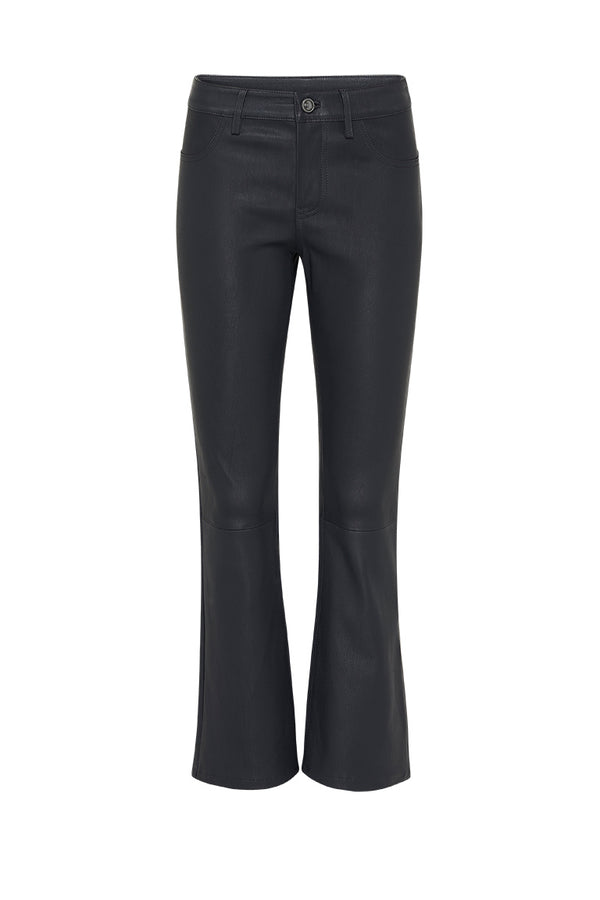 Midtown Kick Flare Pant Black Stretch Leather - ourCommonplace