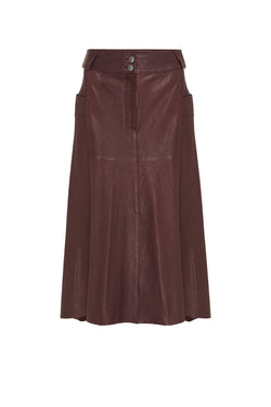 Hudson High-Rise Skirt Shiraz Leather - ourCommonplace
