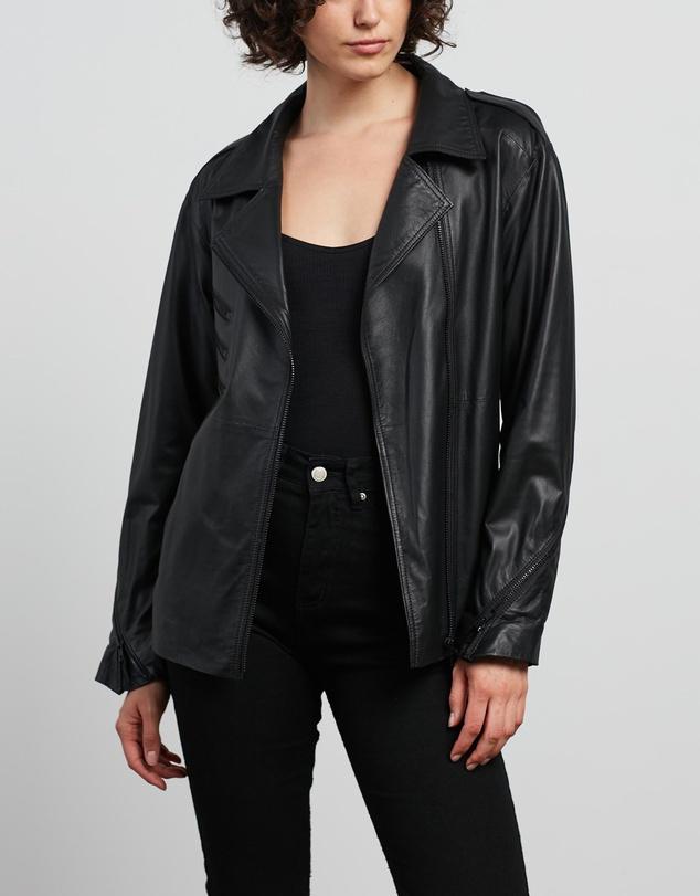 Ludlow Motor Leather Jacket 2.0 Feather Nappa Black Leather - ourCommonplace