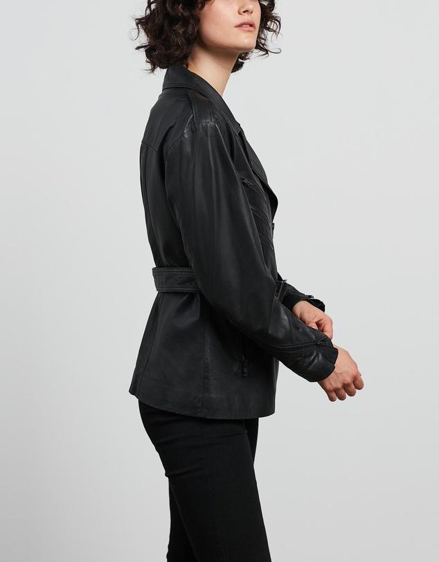 Ludlow Motor Leather Jacket 2.0 Feather Nappa Black Leather - ourCommonplace