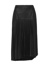 Park Avenue Pleated Skirt Black Leather - ourCommonplace