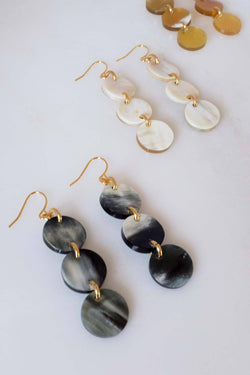 Yen Bai 16K Gold-Plated Brass Buffalo Horn Circle Drop Earrings - ourCommonplace