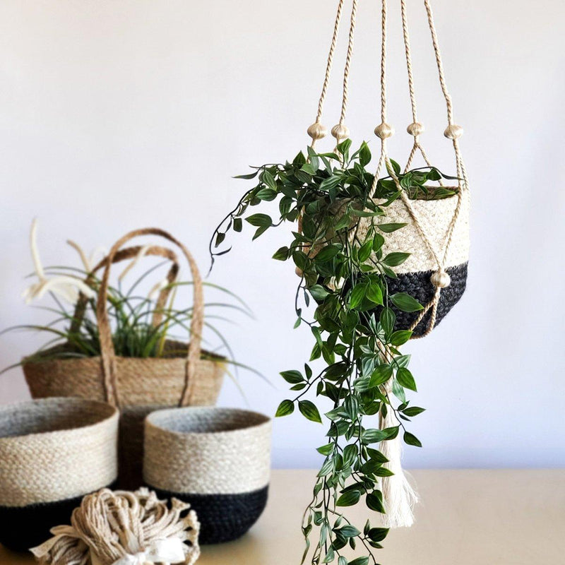 Nadu Hand-Braided Jute Plant Hanger - ourCommonplace