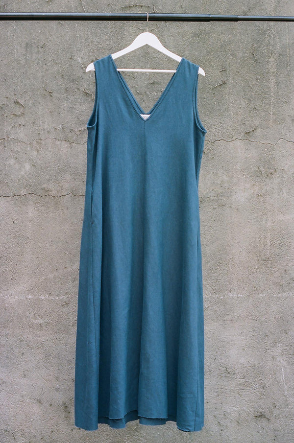 Circle Dress, Indigo, Irish Linen - ourCommonplace